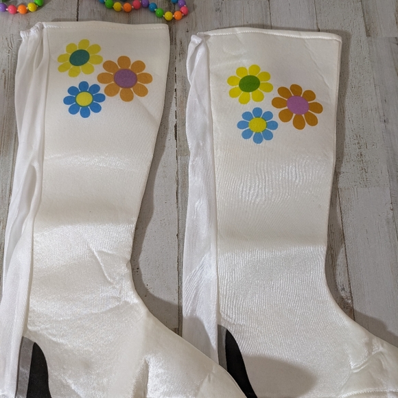Women's Hippie Psychedelic Go Go 1970s Halloween Costume Rubie's With Shoe Cove - Picture 9 of 10